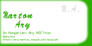 marton ary business card